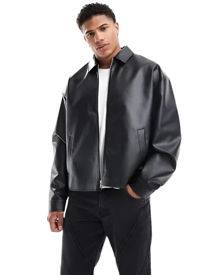 Faux Leather Jacket – Black