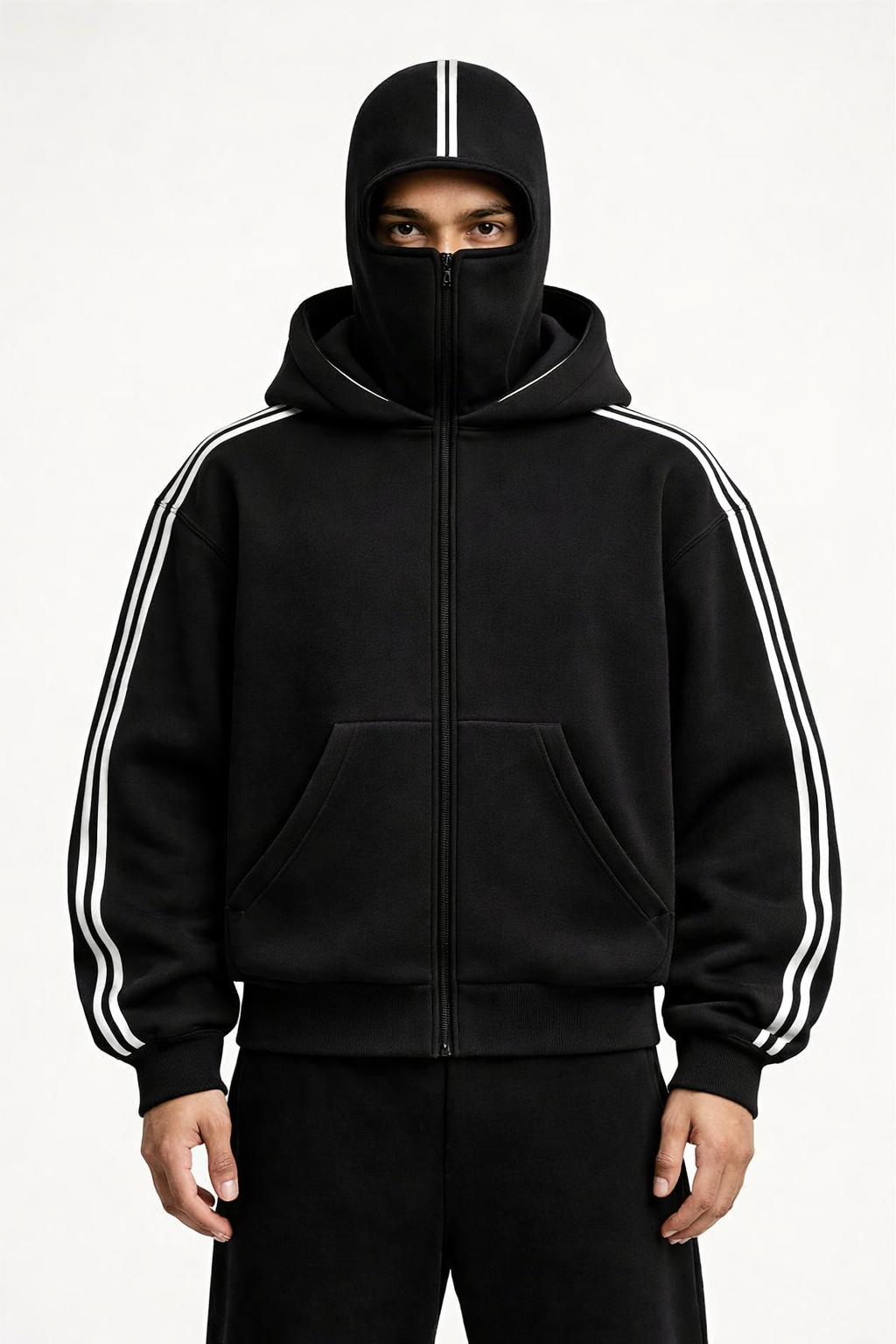 Stripe Balaclava Hoodie For Men & Women