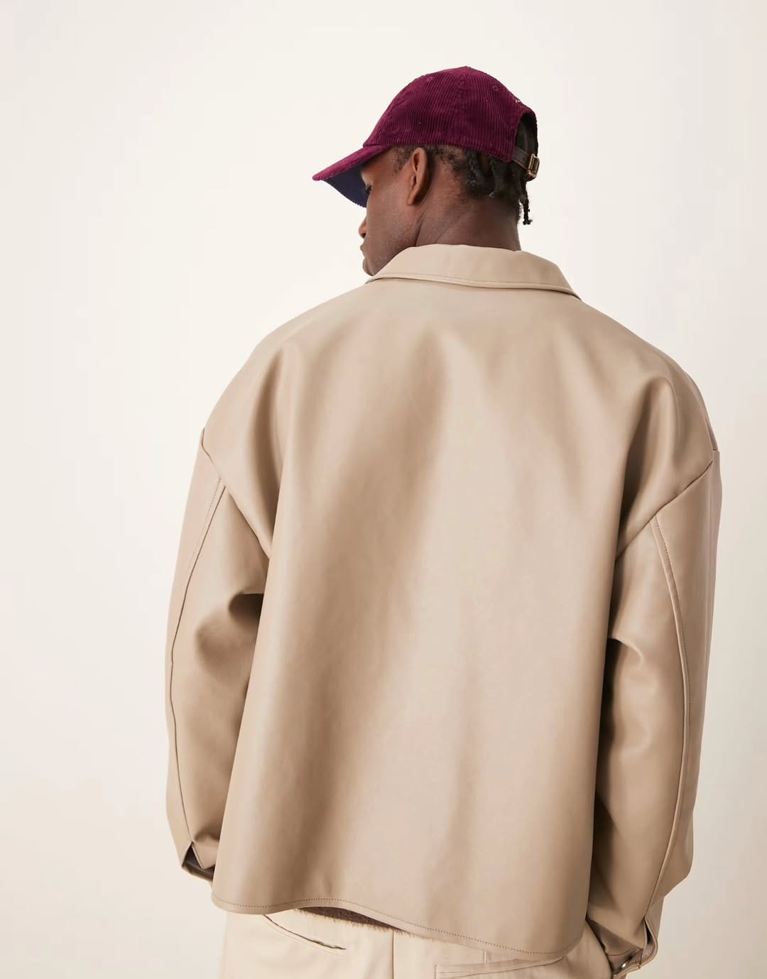 Faux Leather Jacket – Beige