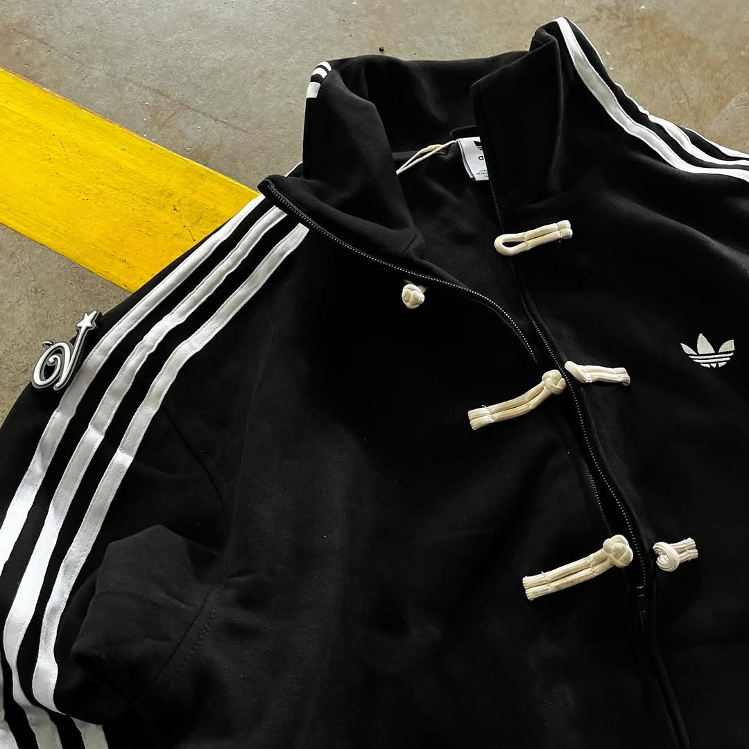Premium Black CNY Jacket – Chinese Knot Tang Streetwear Unisex Jacket