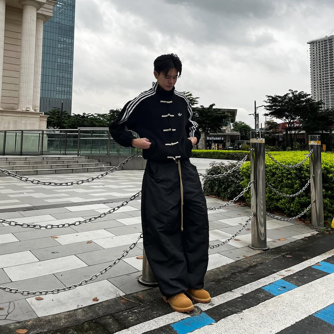 Premium Black CNY Jacket – Chinese Knot Tang Streetwear Unisex Jacket