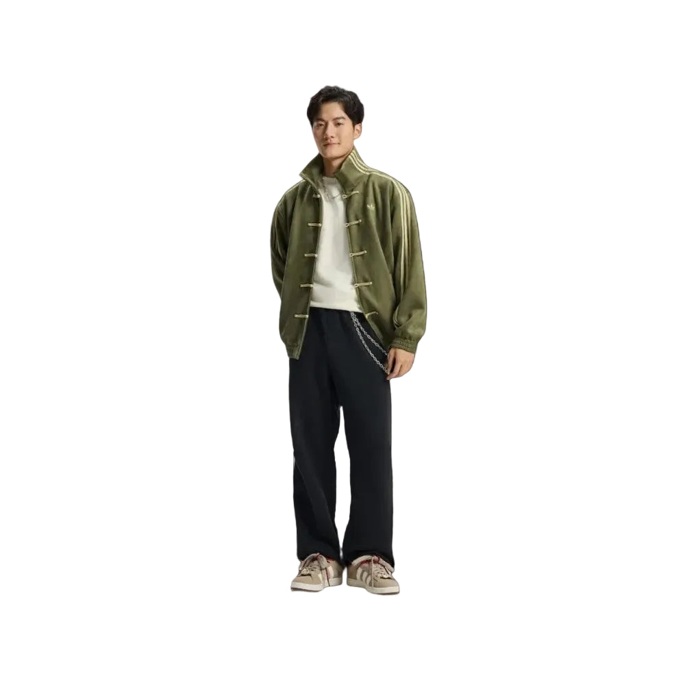 Premium Olive Green CNY Jacket – Chinese Knot Tang Streetwear Unisex Jacket
