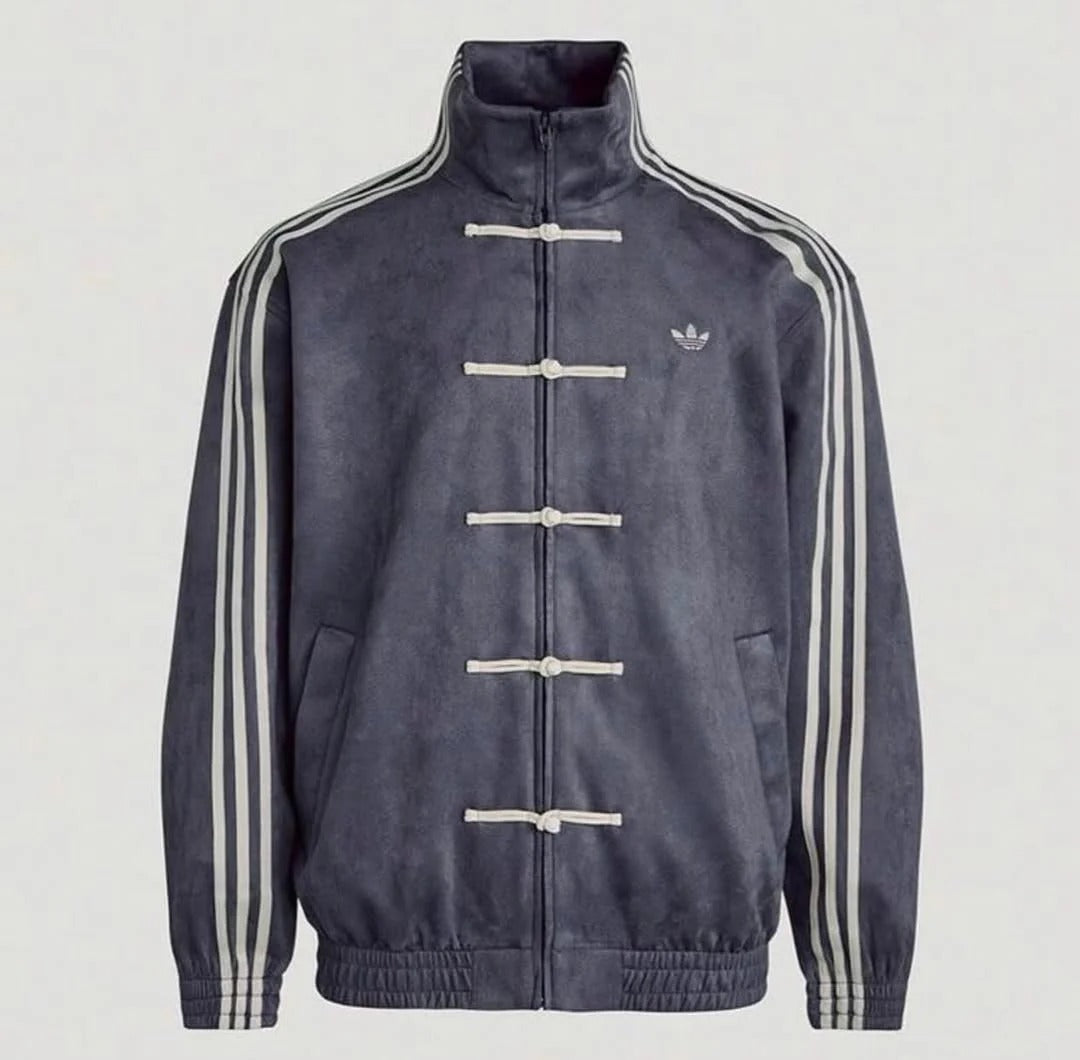 Premium Grey CNY Jacket – Chinese Knot Tang Streetwear Unisex Jacket