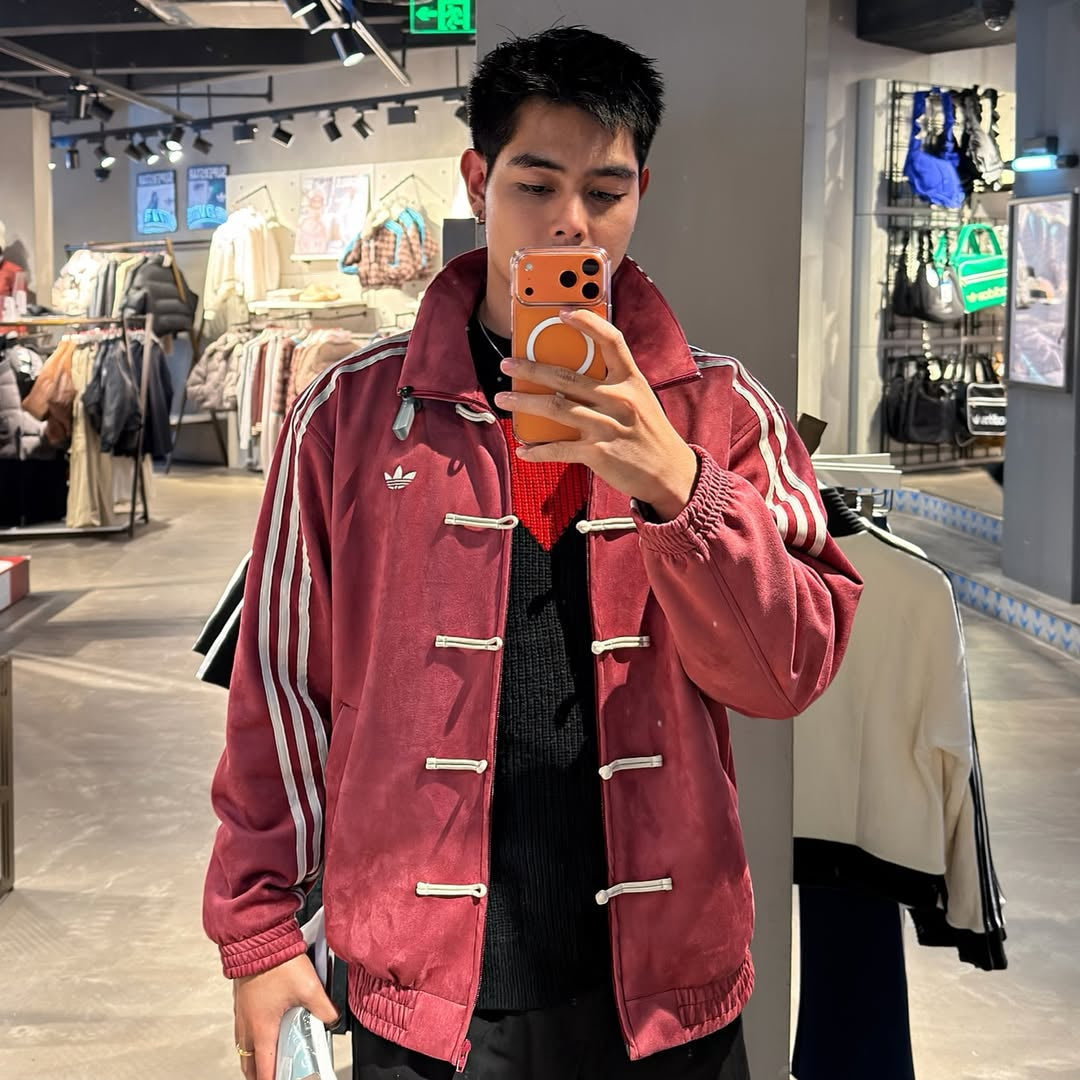 Premium Maroon CNY Jacket – Chinese Knot Tang Streetwear Unisex Jacket