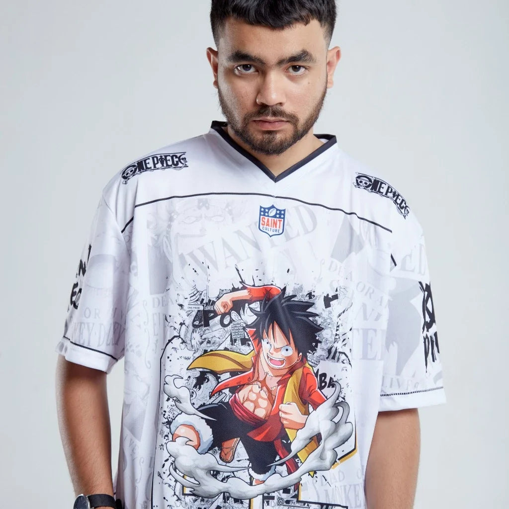 Luffy White — Marineford Verse Jersey - Gleame