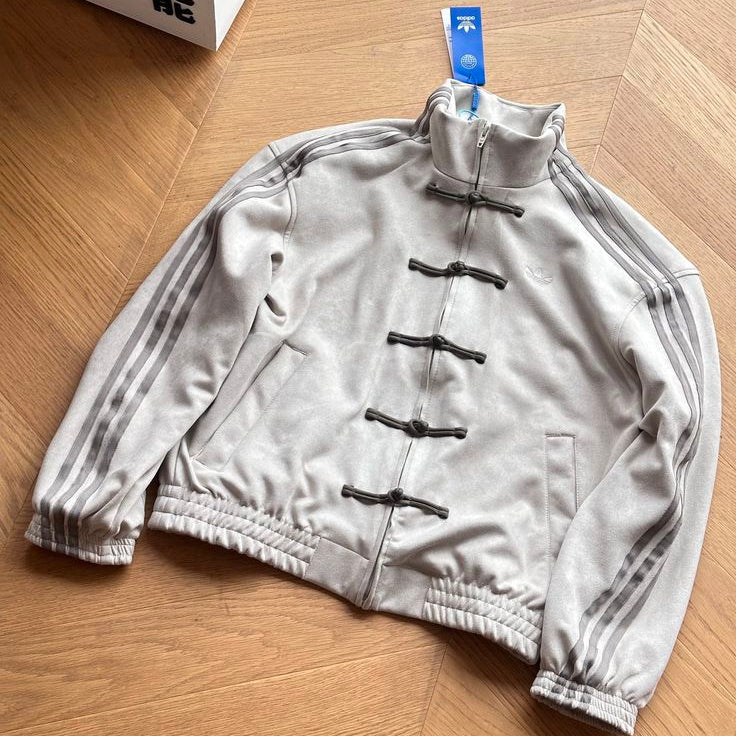 Premium White CNY Jacket – Chinese Knot Tang Streetwear Unisex Jacket